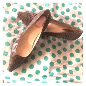 Calvin Klein kitten heel snake skin